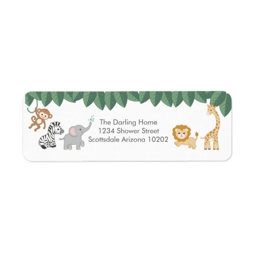 Wild with Excitement Jungle theme baby shower Label
