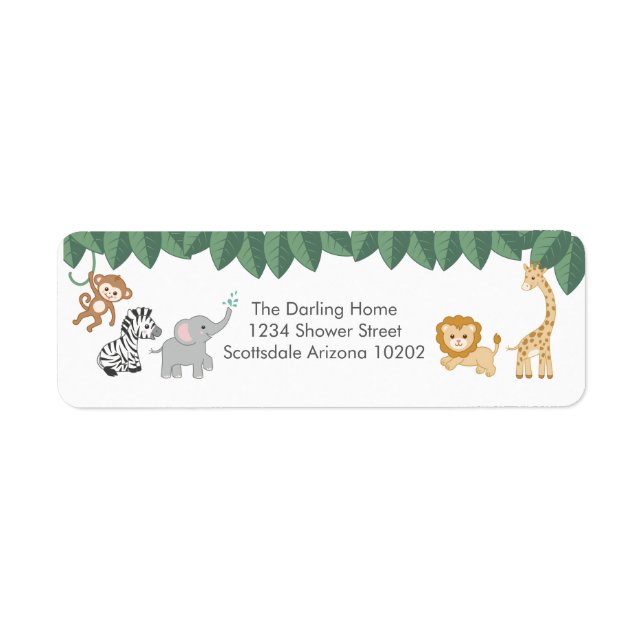 Wild with Excitement Jungle theme baby shower Label (Front)