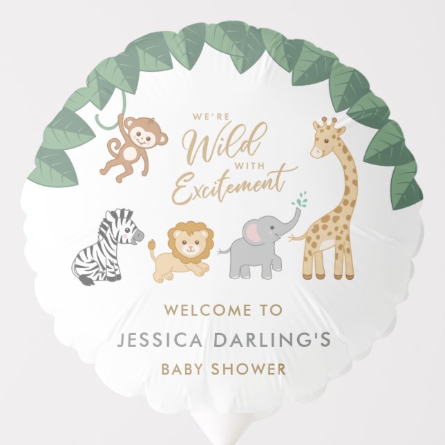 WILD with Excitement Safari Theme Baby Shower   Balloon (Front)