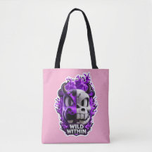 💀💜 Wild Within – Purple Skull Tote Bag 🔥👜