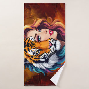 Wild Within – Tiger Spirit Goddess.  Bath Towel Set