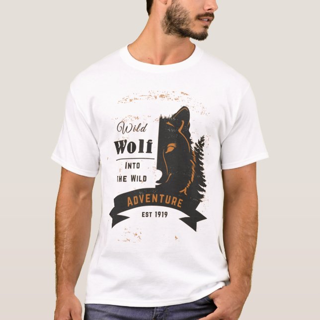 Wild Wolf, Adventure, Est, 1919, Best gift T-Shirt (Front)