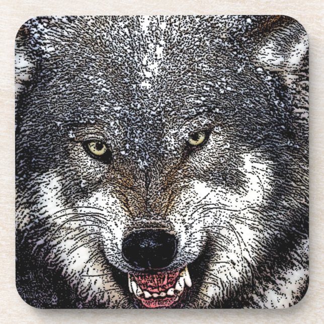 Wild Wolf Beverage Coaster (Front)