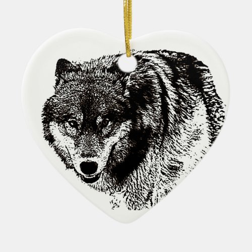 Wild Wolf Ceramic Ornament