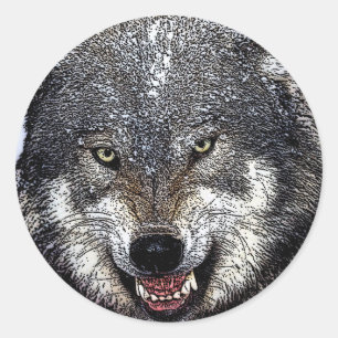 Wild Wolf Classic Round Sticker