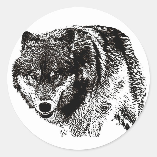 Wild Wolf Classic Round Sticker (Front)