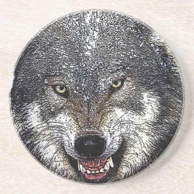 Wild Wolf Drink Coaster (Front)