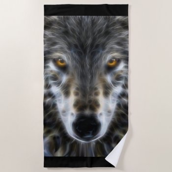 Wild Wolf Eyes Decor On Beach Towel by TigerDen at Zazzle