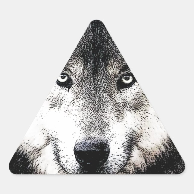 Wild Wolf Eyes Triangle Sticker (Front)