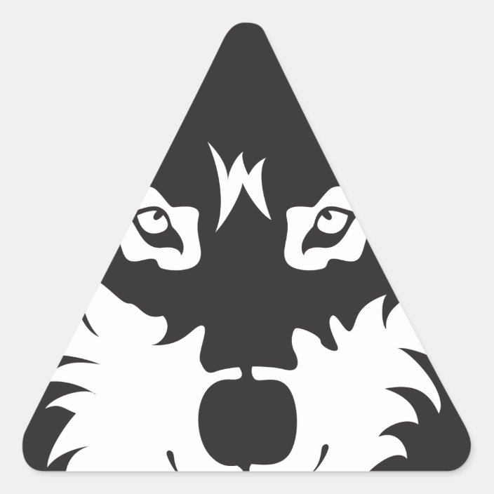 Wild Wolf Face Silhouette Triangle Sticker Zazzle Com