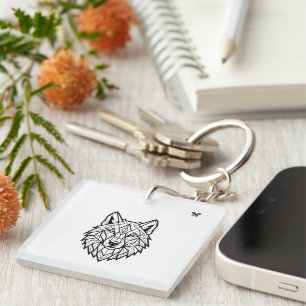Wild Wolf Graphic Vintage Wilderness Wolf T-Shir Keychain