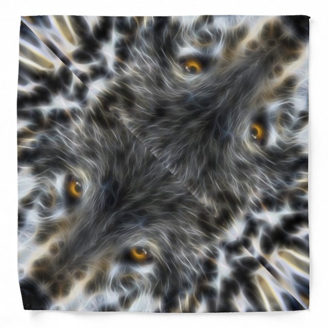 Wild Wolf Inspirational Portrait Bandana (Front)