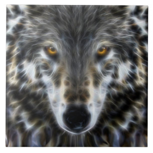 Wild Wolf Inspirational Portrait Ceramic Tile