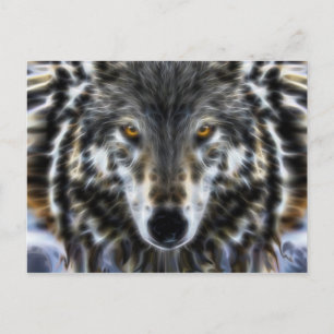 Wild Wolf Inspirational Portrait Postcard