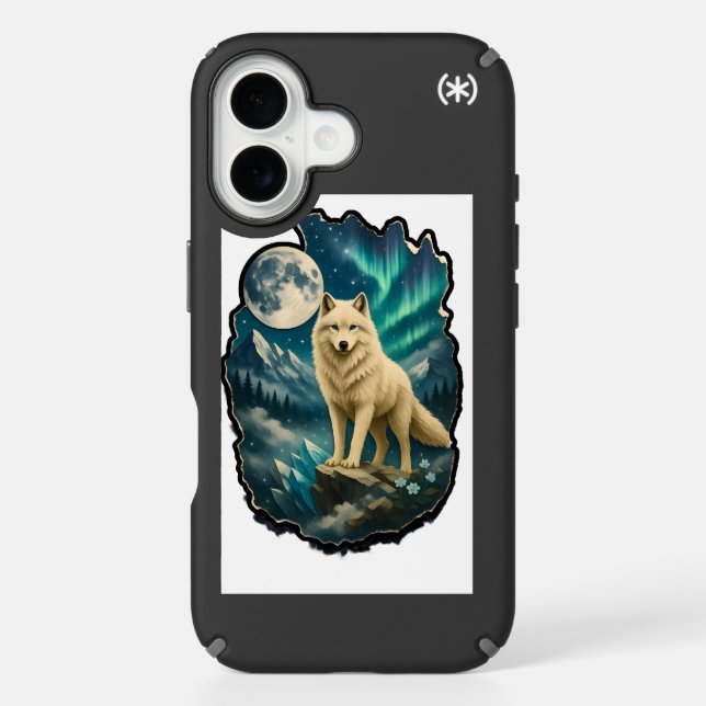 Wild Wolf iPhone 16 Case, wolf aurora design  Speck iPhone Case (Front)