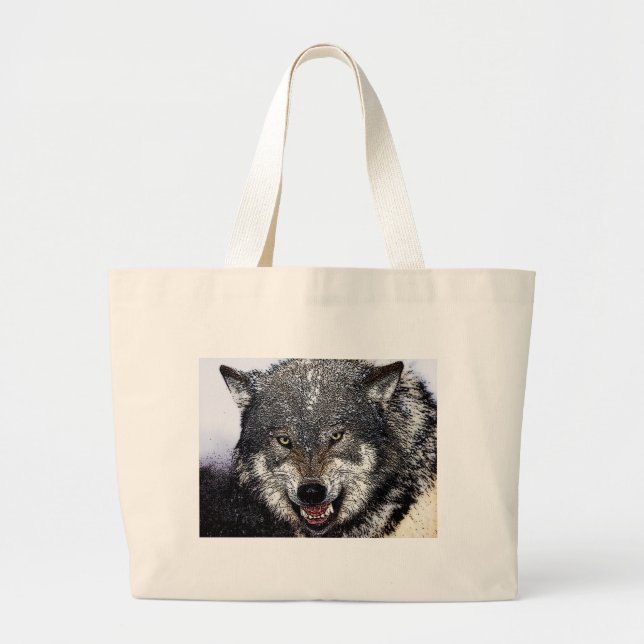 Wild Wolf Large Tote Bag (Front)