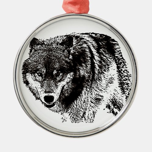 Wild Wolf Metal Ornament