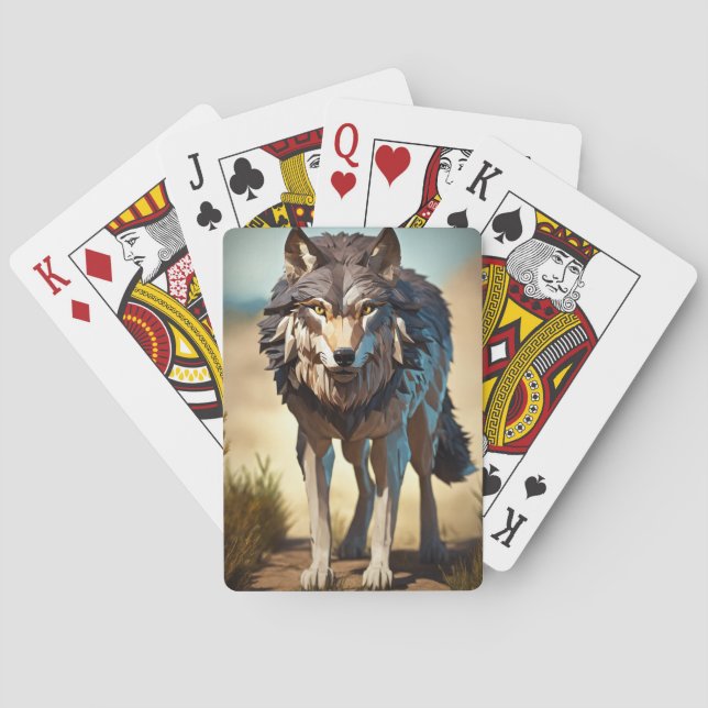 wild wolf  poker cards (Back)