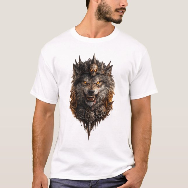 Wild Wolf Power T-Shirt – Strong Animal Design (Front)