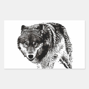 Wild Wolf Rectangular Sticker
