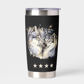 Wild Wolf Water Bottle – Nature-Inspired Animal De Insulated Tumbler