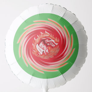 Wild Wolf Whirling green helium balloon