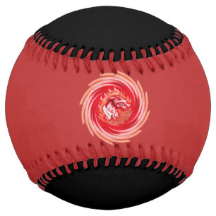 Wild Wolf Whirling red and black softball