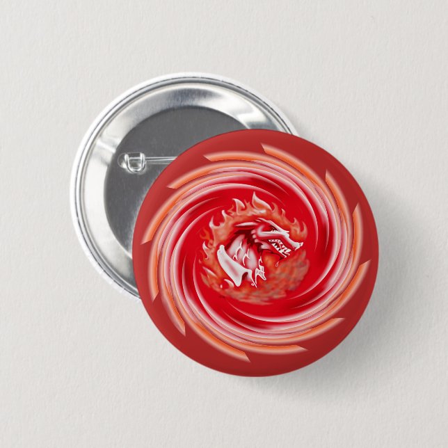 Wild Wolf Whirling red button (Front & Back)