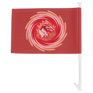 Wild Wolf Whirling red car and boat flag