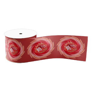 Wild Wolf Whirling red ribbon spool