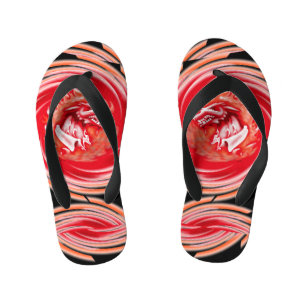 Wild Wolf Whirling toddler black flip flops