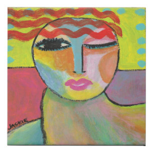 Wild Woman Abstract Portrait Faux Canvas Print