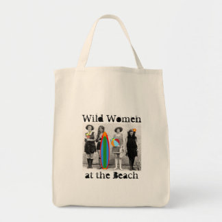 Wild Women at the Beach grocery tote Bag