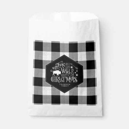 Wild Wonderful Christmas Black Buffalo Plaid ID604 Favor Bag