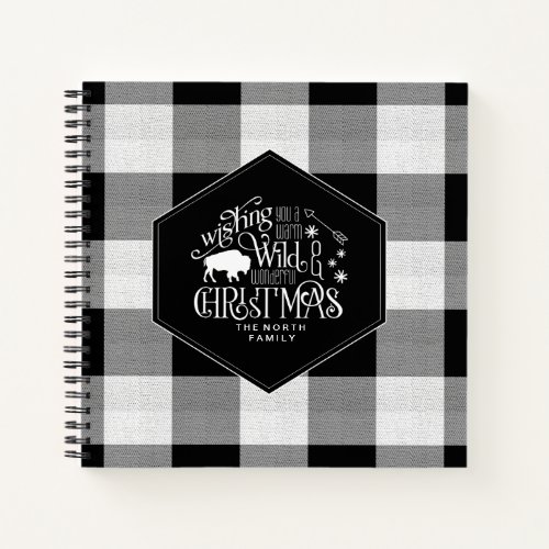 Wild Wonderful Christmas Black Buffalo Plaid ID604 Notebook