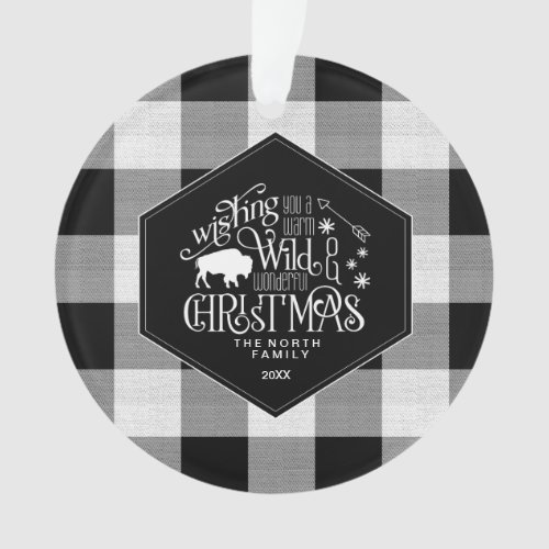 Wild Wonderful Christmas Black Buffalo Plaid ID604 Ornament
