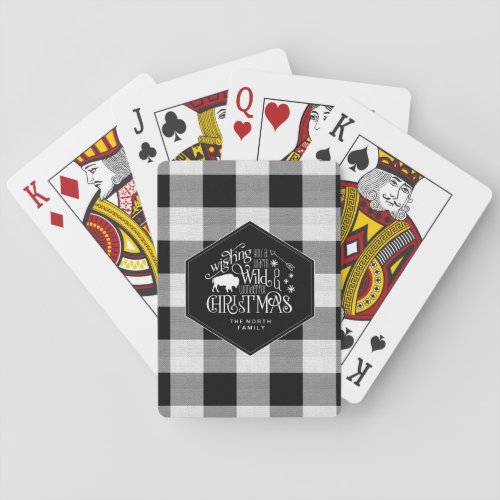 Wild Wonderful Christmas Black Buffalo Plaid ID604 Poker Cards