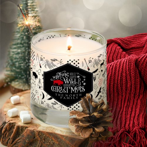 Wild Wonderful Christmas Pattern RedBlack  ID604 Scented Candle