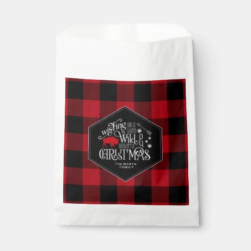 Wild Wonderful Christmas Red Buffalo Plaid ID604 Favor Bag