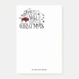 Wild Wonderful Christmas Red Plaid ID604 Post-it Notes