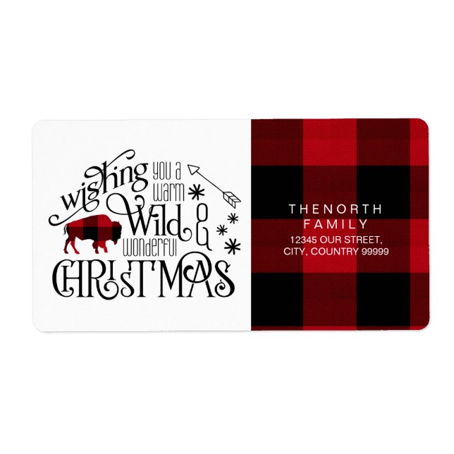 Wild Wonderful Christmas Red & White Buffalo ID604 Label (Front)