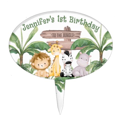 Wild Wonders Baby Wild Animal Theme Birthday Cake Topper