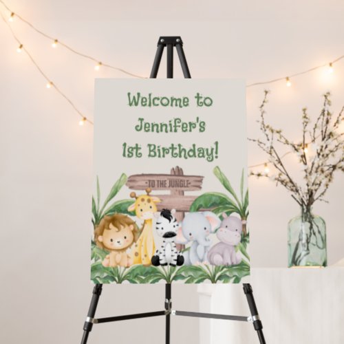 Wild Wonders Baby Wild Animal Theme Birthday Foam Board