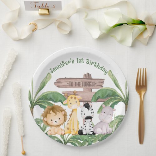 Wild Wonders Baby Wild Animal Theme Birthday Paper Plates