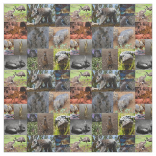 Wild Wonders: Captivating Australian Photo Collage Fabric