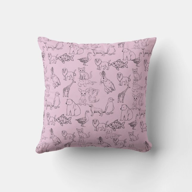 Wild Wonders Throw Pillow (Back)