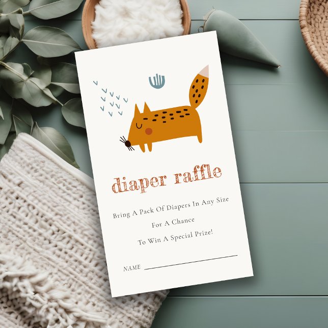 Wild Woodland Animals Diaper Raffle Baby Shower Enclosure Card (Creator Uploaded)