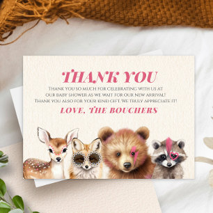 Wild Woodland Baby Shower Thank You Card