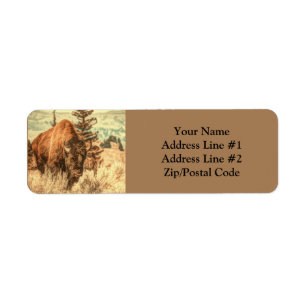 Wild Woodland Bison Label