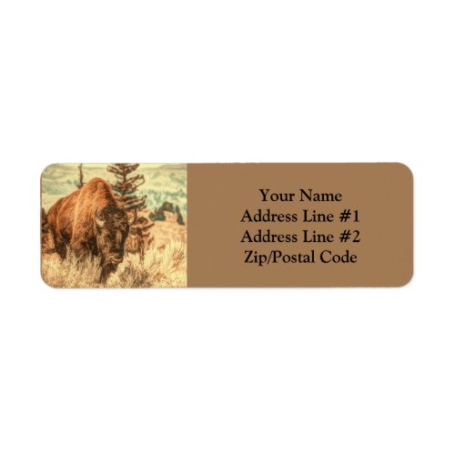 Wild Woodland Bison Label